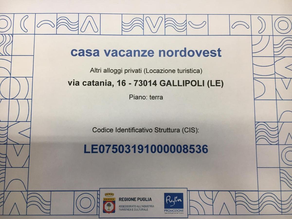 Casa Vacanze Nord-Ovest غالّيبولي المظهر الخارجي الصورة